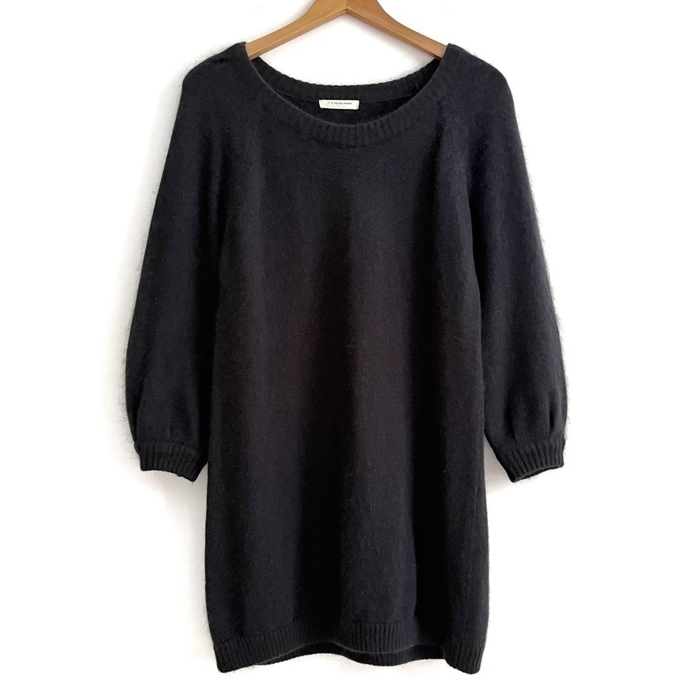IT’S Color Paper Long Sleeve Fluffy Sweater Dress